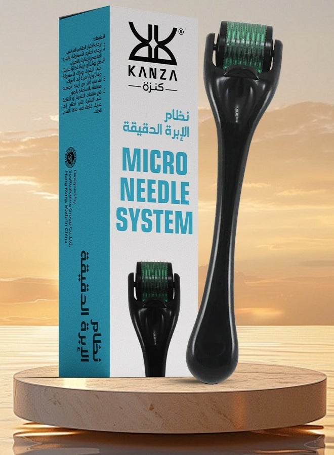 Kanza 0.5mm Microneedle Roller System For Hair & Beard Growth with 540 Titanium Needles, Derma Microneedling Roller for Hair Beard Eyelash & Eyebrow Growth, Repairs Damaged Hairs Follicles - Image 1